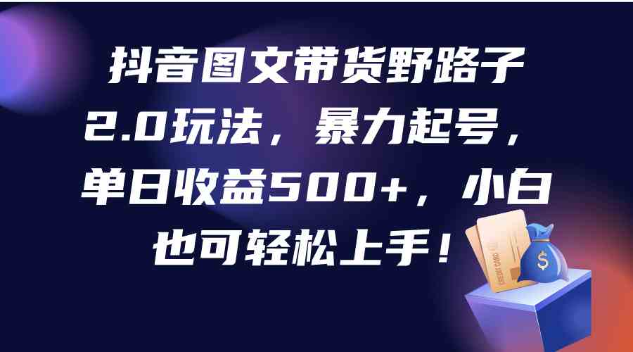 （9790期）抖音图文带货野路子2.0玩法，暴力起号，单日收益500+，小白也可轻松上手！云创资源网-云创-资源网云创资源