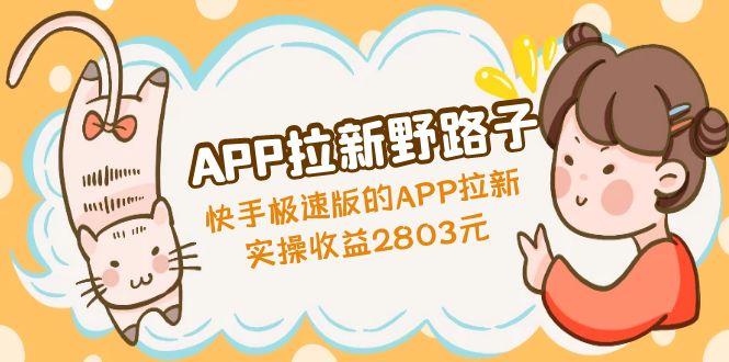 APP拉新野路子：快手极速版的APP拉新赚，实操收益2803元云创资源网-云创-资源网云创资源