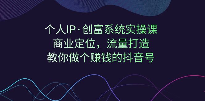 个人IP·创富系统实操课：商业定位，流量打造，教你做个赚钱的抖音号云创资源网-云创-资源网云创资源