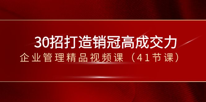 30招-打造销冠高成交力-企业管理精品视频课（41节课）云创资源网-云创-资源网云创资源