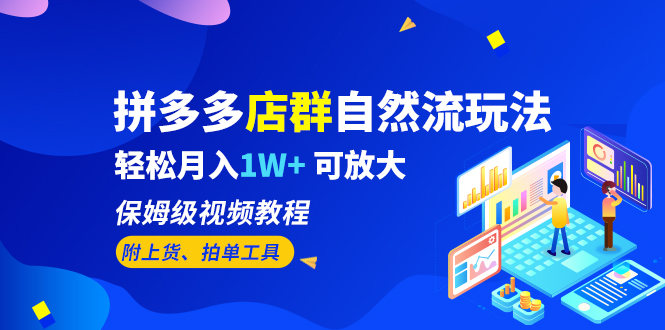 拼多多店群自然流玩法，轻松月入1W+ 保姆级视频教程（附上货、拍单工具）云创资源网-云创-资源网云创资源