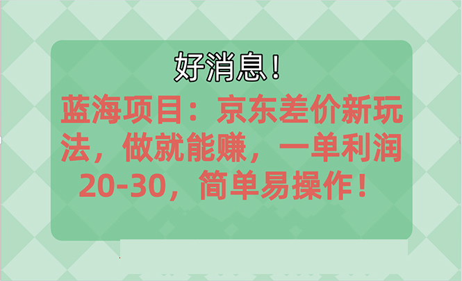 越早知道越能赚到钱的蓝海项目：京东大平台操作，一单利润20-30，简单易操作云创资源网-云创-资源网云创资源