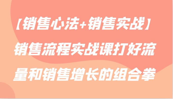 【销售心法+销售实战】销售流程实战课打好流量和销售增长的组合拳云创资源网-云创-资源网云创资源