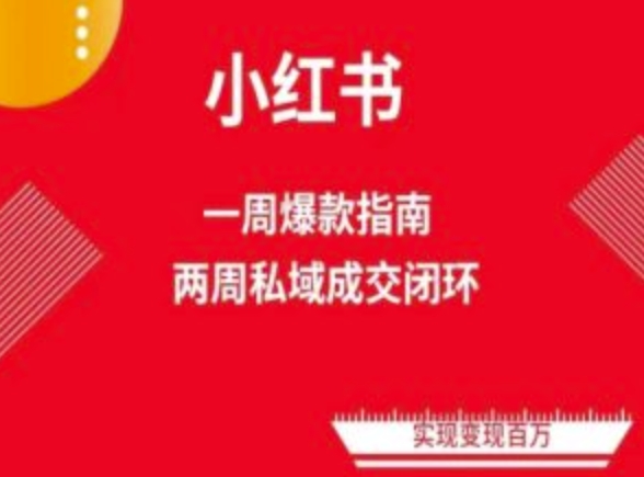 爆款小红书免费流量体系课程(两周变现)，小红书电商教程云创资源网-云创-资源网云创资源