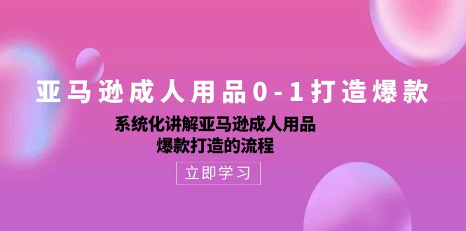 亚马逊成人用品0-1打造爆款：系统化讲解亚马逊成人用品爆款打造的流程云创资源网-云创-资源网云创资源