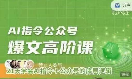Ai指令公众号高阶课，学会ai指令+公众号的底层逻辑云创资源网-云创-资源网云创资源