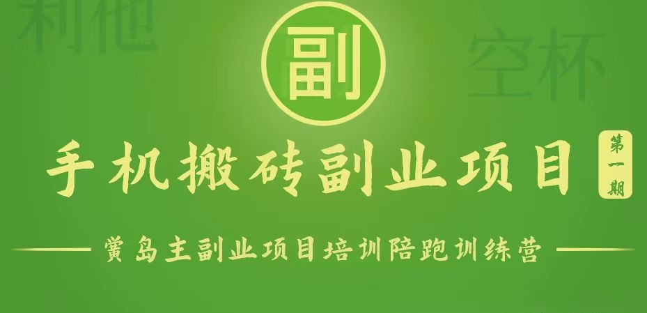 手机搬砖小副业项目训练营1.0，能用手机做的简单小副业云创资源网-云创-资源网云创资源