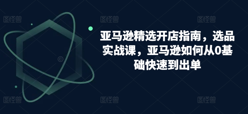 亚马逊精选开店指南，选品实战课，亚马逊如何从0基础快速到出单云创资源网-云创-资源网云创资源