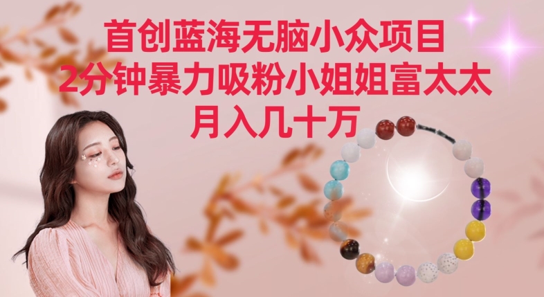 首创蓝海无脑小众项目，2分钟暴力吸粉小姐姐富太太，月入几十万云创资源网-云创-资源网云创资源