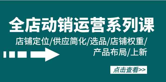 （9845期）全店·动销运营系列课：店铺定位/供应简化/选品/店铺权重/产品布局/上新云创资源网-云创-资源网云创资源