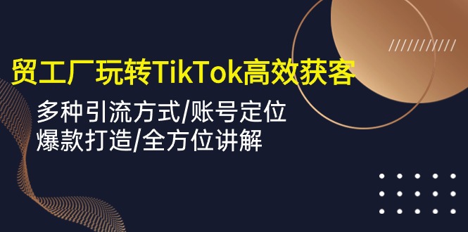 外贸工厂玩转TikTok高效获客，多种引流方式/账号定位/爆款打造/全方位讲解云创资源网-云创-资源网云创资源