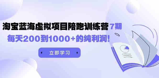 （9541期）黄岛主《淘宝蓝海虚拟项目陪跑训练营7期》每天200到1000+的纯利润云创资源网-云创-资源网云创资源