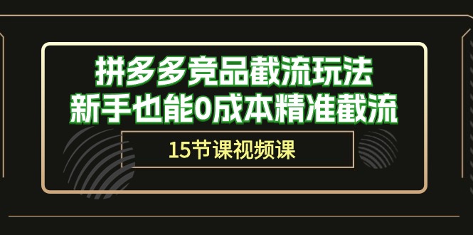 （10301期）拼多多竞品截流玩法，新手也能0成本精准截流（15节课）云创资源网-云创-资源网云创资源