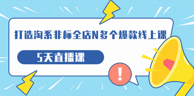 打造-淘系-非标全店N多个爆款线上课，5天直播课（19期）云创资源网-云创-资源网云创资源