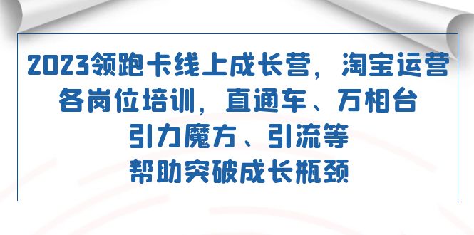 2023领跑·卡 线上成长营 淘宝运营各岗位培训 直通车 万相台 引力魔方 引流云创资源网-云创-资源网云创资源